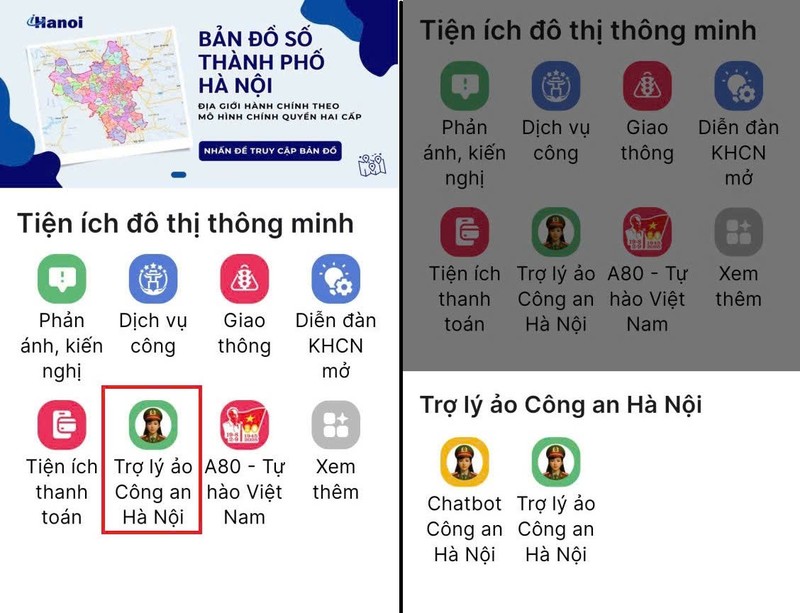 Người dân có thể kết nối đến “Trợ lý ảo” thông qua ứng dụng Công dân Thủ đô số - iHanoi. Anh 1.jpeg