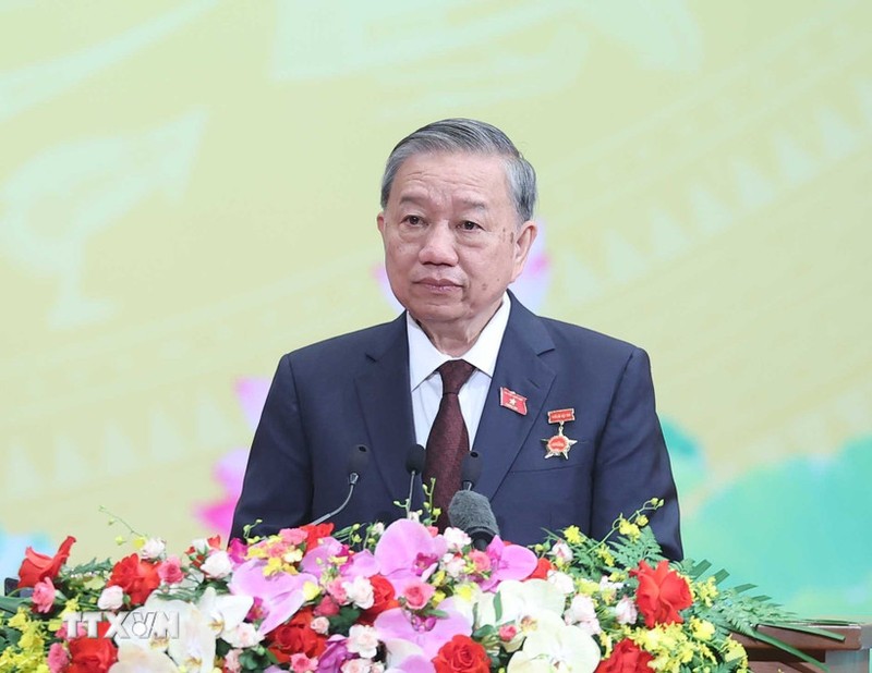 Tổng bí thư Tô Lâm phát biểu tại buổi gặp mặt. Ảnh: TTXVN. Anh 1.jpg