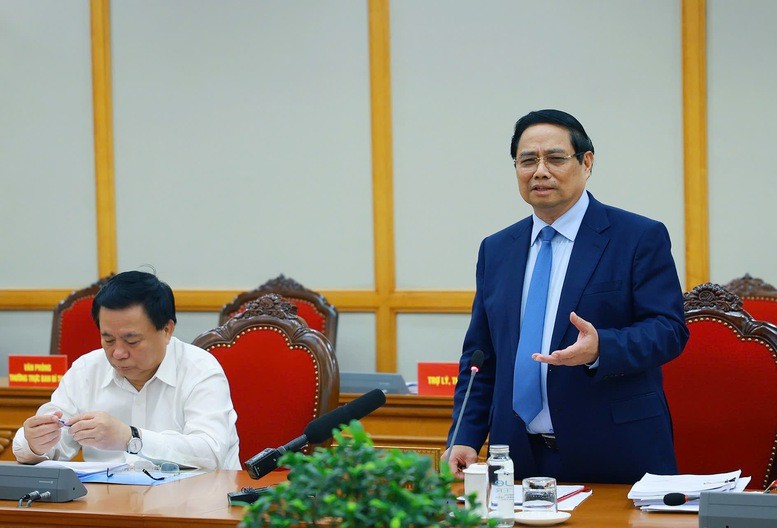 Thủ tướng Phạm Minh Chính phát biểu kết luận làm việc. Ảnh: VGP. Anh 1.jpg
