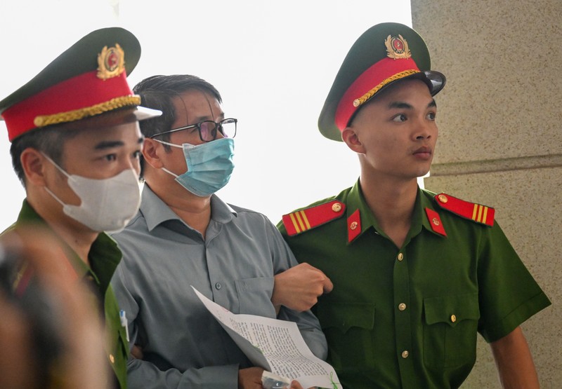 Cựu Phó Chủ nhiệm Văn phòng Quốc hội Phạm Thái Hà tại phiên toà sáng nay. Anh 1.jpeg