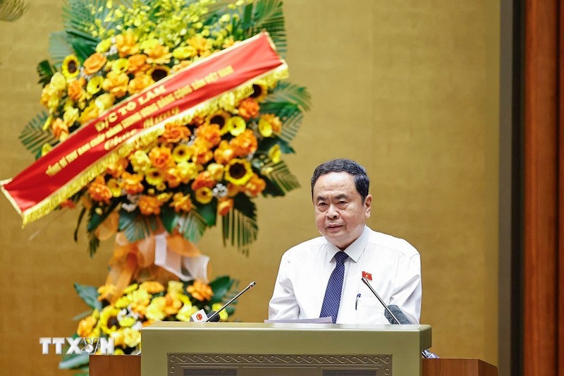 Chủ tịch Quốc hội Trần Thanh Mẫn phát biểu tại hội nghị. Ảnh: TTXVN. Anh 1.jpg