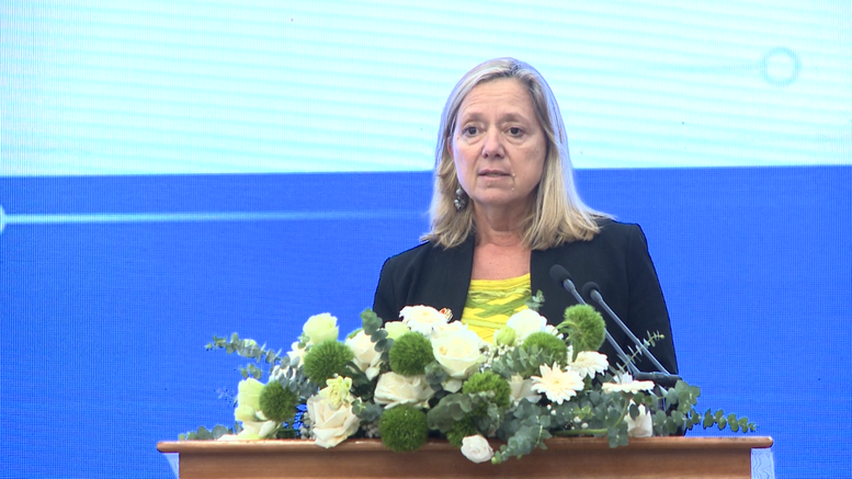 Bà Mariam J. Sherman, Giám đốc WB tại Việt Nam, Campuchia, Lào, khẳng định, WB hoan nghênh cam kết của Chính phủ Việt Nam trong việc phát huy khoa học, công nghệ và đổi mới sáng tạo. Ảnh: VGP. Anh 1.png