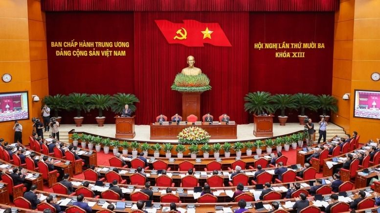 Tổng bí thư Tô Lâm phát biểu khai mạc Hội nghị lần thứ 13, Ban Chấp hành Trung ương Đảng khoá XIII. Ảnh: VGP. Anh 1.jpg