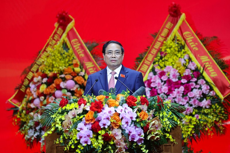 Thủ tướng Phạm Minh Chính, Ủy viên Bộ Chính trị, Bí thư Đảng ủy Chính phủ, phát biểu khai mạc Đại hội. Ảnh: VGP. Anh 1.jpg