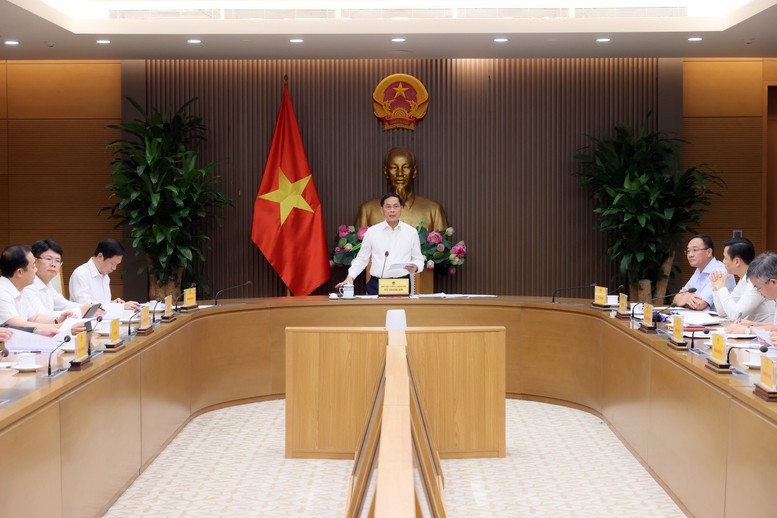 Phó Thủ tướng Bùi Thanh Sơn chủ trì phiên họp của Ban Chỉ đạo Lễ mở ký Công ước của Liên Hợp Quốc về chống tội phạm mạng và các sự kiện liên quan tại Việt Nam. Ảnh: VGP. Anh 1.jpg