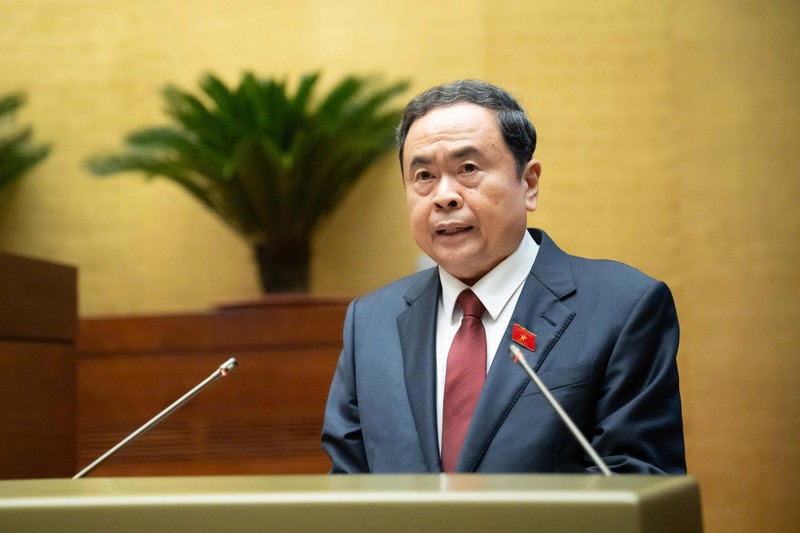 Chủ tịch Quốc hội Trần Thanh Mẫn phát biểu khai mạc kỳ họp thứ 10, Quốc hội khoá XV. Ảnh: Quốc hội. Anh 1.jpg