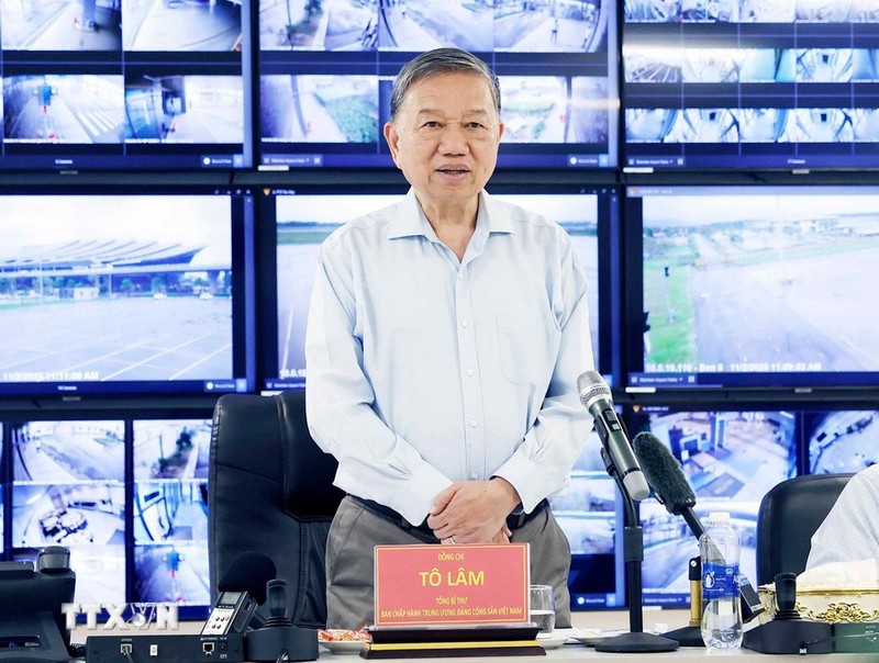 Tổng bí thư Tô Lâm phát biểu tại cuộc làm việc với lãnh đạo TP Huế. Ảnh: TTXVN. Anh 1.jpg