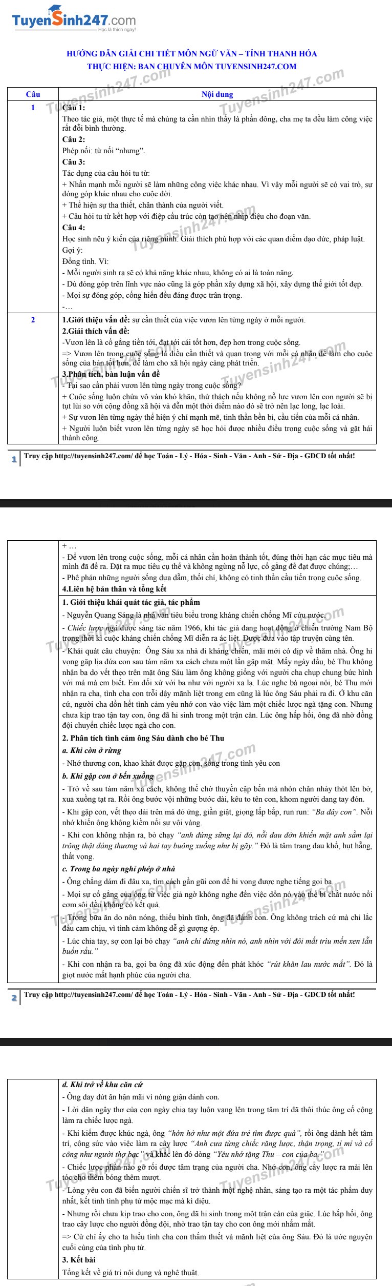 Đáp án tham khảo đề thi tuyển sinh vào lớp 10 môn Ngữ Văn tỉnh Thanh Hóa năm 2020. Nguồn: TTHN Đáp án tham khảo đề thi tuyển sinh vào lớp 10 môn Ngữ Văn tỉnh Thanh Hóa năm 2020. Nguồn: TTHN