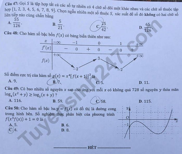 Đề thi tốt nghiệp THPT năm 2020 môn Toán mã đề 123. Nguồn: TTHN Đề thi tốt nghiệp THPT năm 2020 môn Toán mã đề 123. Nguồn: TTHN