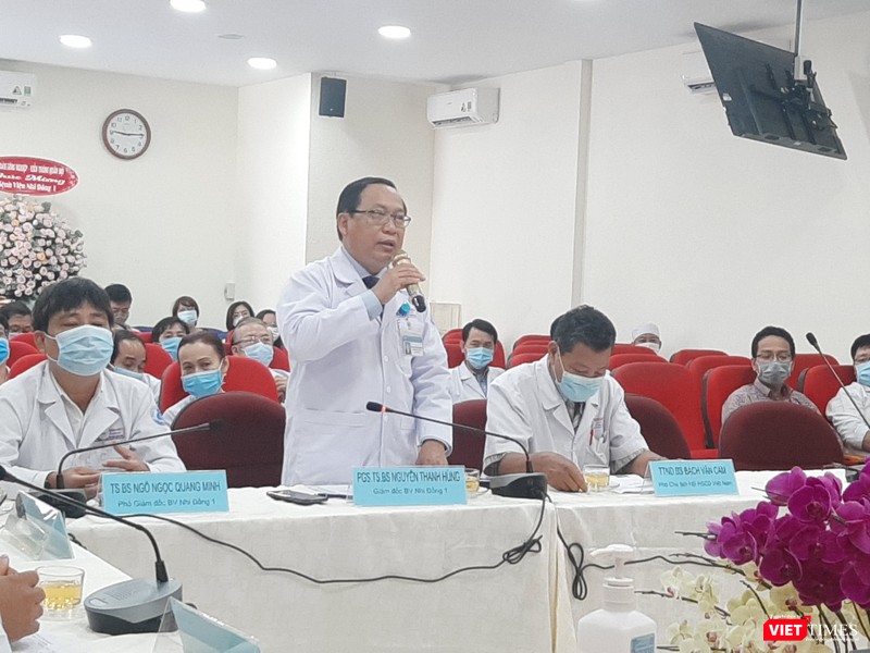 PGS.TS.BS Nguyễn Thanh Hùng - Giám đốc BV Nhi đồng 1 chia sẻ tại buổi khai trương Trung tâm tư vấn khám, chữa bệnh từ xa. (Ảnh: Nguyễn Trăm)