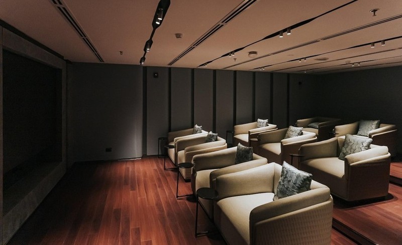 Rạp phim rộng gần 70 m2 bố trí 9 ghế ngồi cao cấp dành cho các hoạt động giải trí riêng tư của cư dân Rạp phim rộng gần 70 m2 bố trí 9 ghế ngồi cao cấp dành cho các hoạt động giải trí riêng tư của cư dân