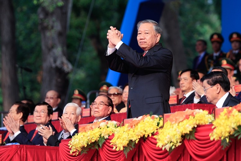 Tổng Bí thư Tô Lâm tại lễ kỷ niệm. Ảnh: VGP/Nhật Bắc. TBT4.jpg