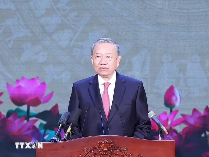 Tổng Bí thư Tô Lâm phát biểu chỉ đạo. (Ảnh: Thống Nhất/TTXVN). 30.6 14.jpg