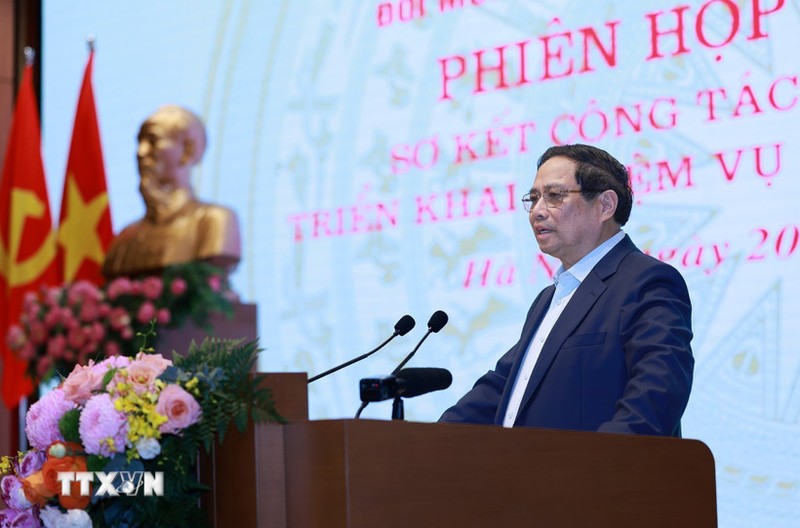 Thủ tướng Phạm Minh Chính khai mạc Phiên họp lần thứ 3 Ban Chỉ đạo về phát triển khoa học, công nghệ, đổi mới sáng tạo, chuyển đổi số và Đề án 06. (Ảnh: Dương Giang/TTXVN). 21-7 thu-tuong.jpg -chu-tri-phien-hop-lan-thu-3-cua-ban-chi-dao-phat-trien-khcn-va-de-an-06-7.jpg