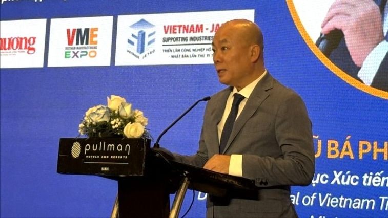 Ông Vũ Bá Phú – Cục trưởng Cục Xúc tiến thương mại (Bộ Công Thương) phát biểu tại Hội thảo. Ảnh: Bảo Trâm. ongPhu.jpg
