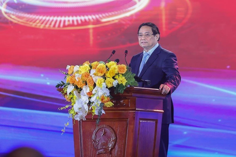 Thủ tướng Phạm Minh Chính phát biểu khai mạc Triển lãm “80 năm Hành trình Độc lập - Tự do - Hạnh phúc” - Ảnh: VGP/Nhật Bắc. 28-8 Trien lam2.jpg