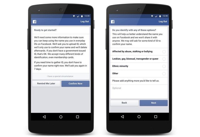 Người dùng sẽ phải giải thích hoàn cảnh đặc biệt để sử dụng tên "giả" trên Facebook