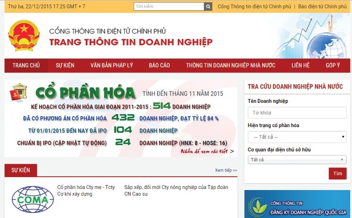 Chuyên trang thông tin doanh nghiệp IPO cần có thêm phiên bản tiếng Anh