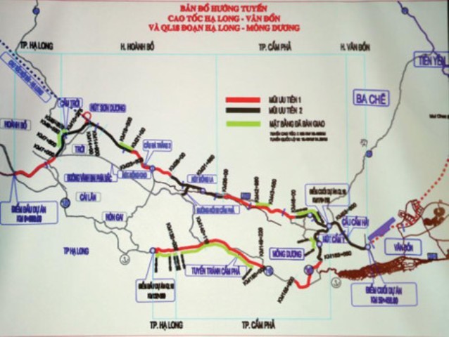 Sơ đồ cao tốc Vân Đồn - Móng Cái