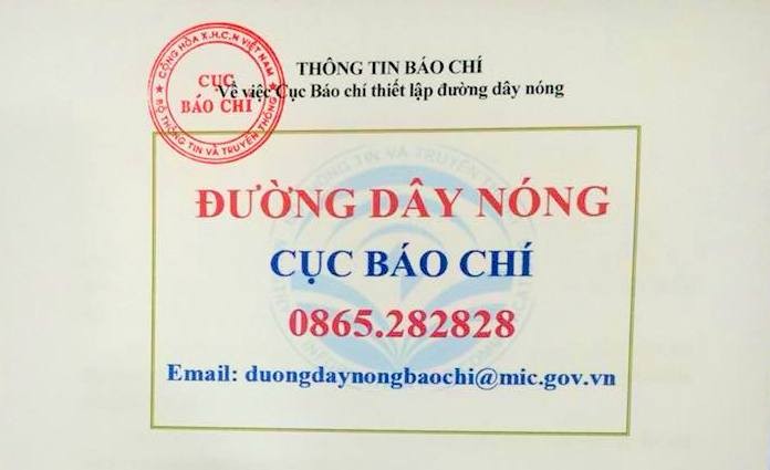 Đường dây nóng của Cục Báo chí