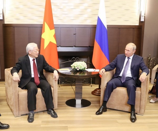 Tổng Bí thư Nguyễn Phú Trọng hội đàm với Tổng thống Liên bang Nga Vladimir Putin. Ảnh: TTXVN Tổng Bí thư Nguyễn Phú Trọng hội đàm với Tổng thống Liên bang Nga Vladimir Putin. Ảnh: TTXVN
