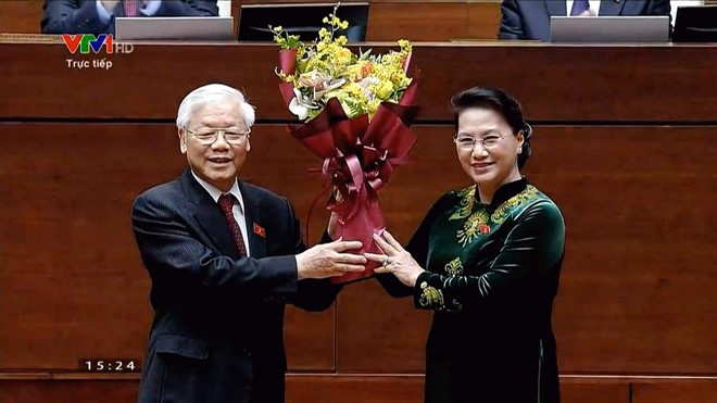 Tân Chủ tịch nước Nguyễn Phú Trọng tuyên thệ nhậm chức ảnh 1 Tong bi thu Nguyen Phu Trong duoc bau giu chuc Chu tich nuoc hinh anh 4