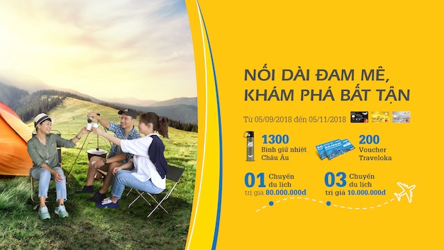 Đón đầu xu hướng du lịch của người Việt, nhiều ngân hàng đưa ra chương trình khuyến mãi dành cho chủ thẻ với quà tặng hấp dẫn đầy tính chất “du lịch”. Đón đầu xu hướng du lịch của người Việt, nhiều ngân hàng đưa ra chương trình khuyến mãi dành cho chủ thẻ với quà tặng hấp dẫn đầy tính chất “du lịch”.