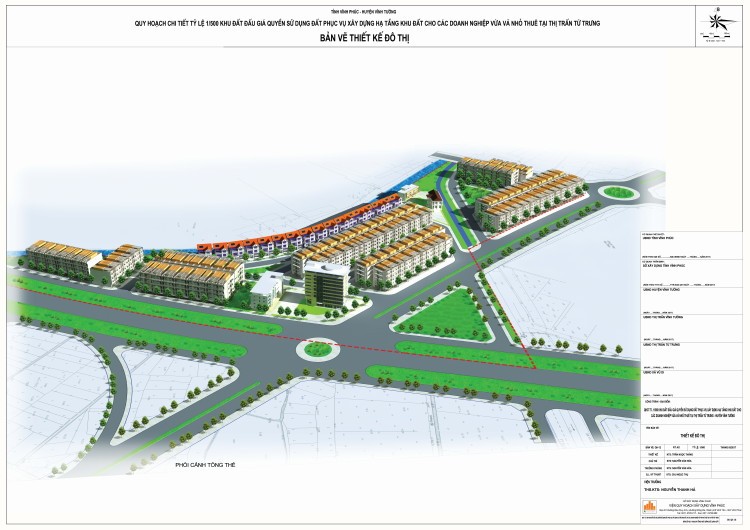 Bản vẽ phối cảnh tổng thể của dự án (Nguồn: Cổng thông tin điện tử huyện Vĩnh Tường) Bản vẽ phối cảnh tổng thể của dự án (Nguồn: Cổng thông tin Giao tiếp điện tử huyện Vĩnh Tường)