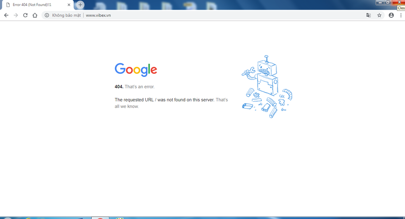 Hiện nay không thể truy cập vào website: Vibex.vn (Ảnh chụp màn hình).