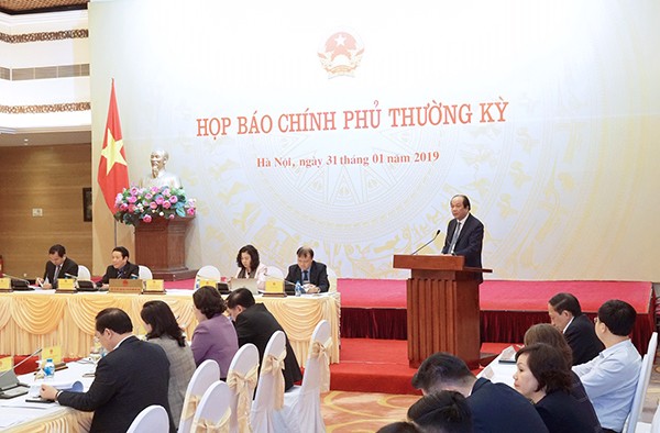 Bộ trưởng Mai Tiến Dũng thông tin về phiên họp Chính phủ thường kỳ tháng 1/2019 với báo chí. Ảnh/ Baochinhphu.vn Bộ trưởng Mai Tiến Dũng thông tin về phiên họp Chính phủ thường kỳ tháng 1/2019 với báo chí. Ảnh/ Baochinhphu.vn