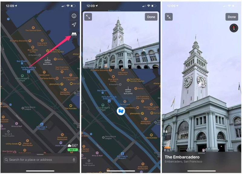Tính năng mới này của Apple khá giống với tính năng "Google Street View" (Ảnh: Cnet)