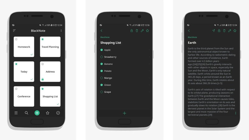 Ứng dụng BlackNote (Ảnh: Android Authority)