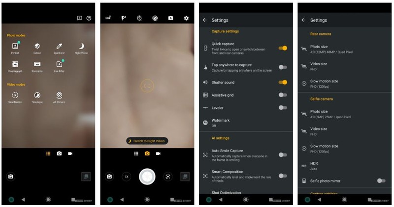 Các chế độ chụp trên chiếc Motorola One Zoom (Ảnh: Android Authority)