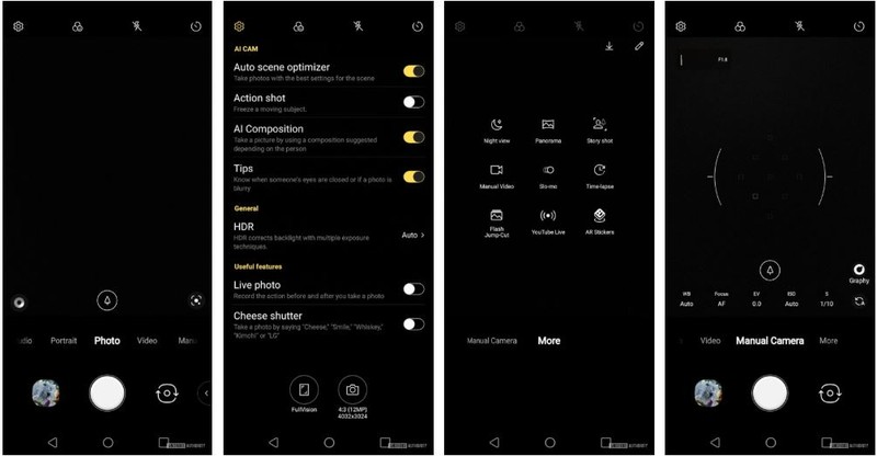 Các chế độ chụp trên chiếc LG G8X ThinQ (Ảnh: Android Authority) Các chế độ chụp trên chiếc LG G8X ThinQ (Ảnh: Android Authority)