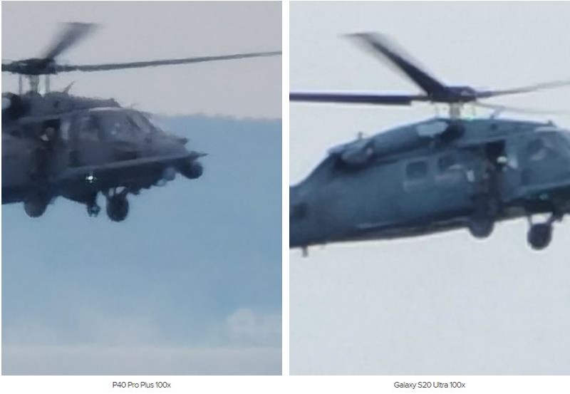 So sánh khả năng zoom 100x của P40 Pro Plus và Galaxy S20 Ultra (Ảnh: Android Authority) So sánh khả năng zoom 100x của P40 Pro Plus và Galaxy S20 Ultra (Ảnh: Android Authority)
