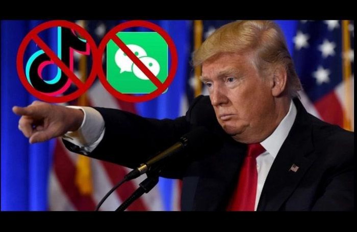 Tổng thống Donal Trump ký một lệnh cấm tương tự với TikTok (Ảnh: Bloomberg)