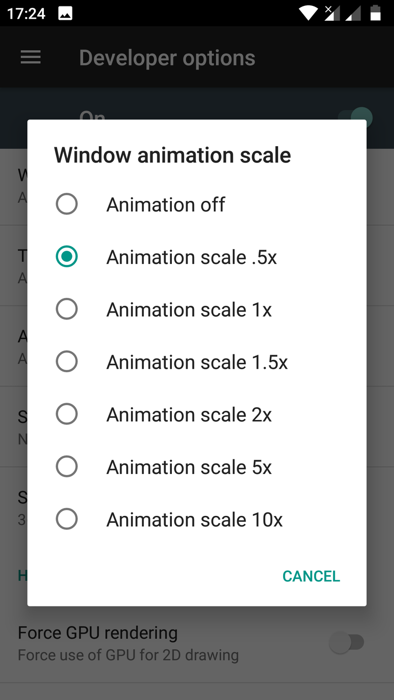 Giảm hiệu ứng khung hình chuyển động xuống 0,5x sẽ giúp máy bạn hoạt động mượt mà hơn (Ảnh: Trending Technology) Giảm hiệu ứng khung hình chuyển động xuống 0,5x sẽ giúp máy bạn hoạt động mượt mà hơn (Ảnh: Trending Technology)