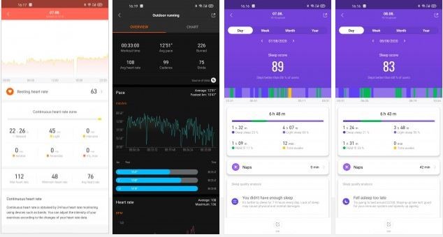 Các chỉ số được lưu và phân tích trên ứng dụng Mi Fit (Ảnh: GSMarena)