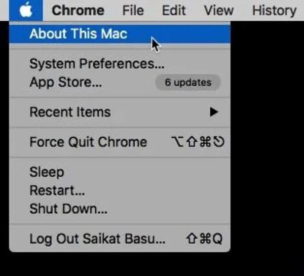 Nhấn vào mục About This Mac để nhận được seri máy Nhấn vào mục About This Mac để nhận được seri máy