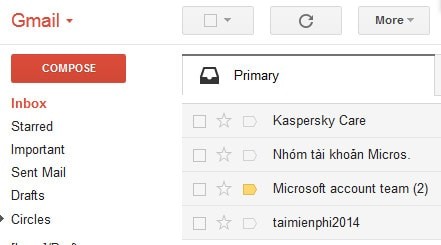 Những email sau khi được khôi phục sẽ được chuyển tới mục "Inbox" Những email sau khi được khôi phục sẽ được chuyển tới mục "Inbox"