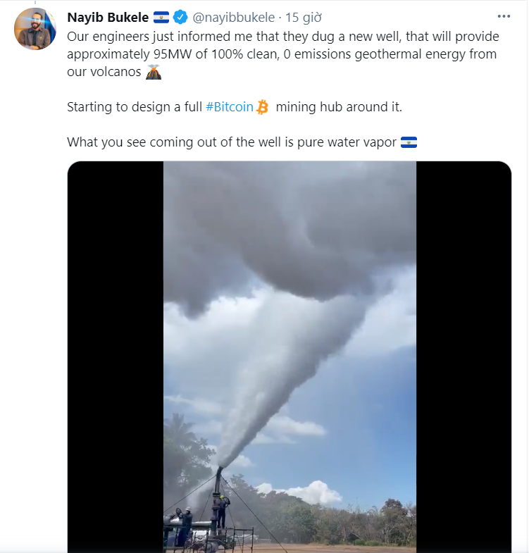 Bài đăng của Tổng thống Nayib Bukele trên Twitter (Ảnh: Twitter) Bài đăng của Tổng thống Nayib Bukele trên Twitter (Ảnh: Twitter)