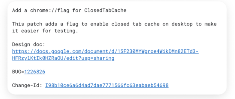 Một trong ba lệnh ủy thác cho phép Chrome lưu vào bộ nhớ cache các tab đã đóng trong thời gian ngắn (Ảnh: Android Police) Một trong ba lệnh ủy thác cho phép Chrome lưu vào bộ nhớ cache các tab đã đóng trong thời gian ngắn (Ảnh: Android Police)