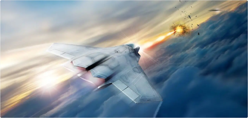 Concept art từ Lockheed Martin cho thấy vũ khí laser năng lượng cao sẽ được trang bị cho các máy bay chiến đấu thế hệ thứ sáu (Ảnh: The Drive)