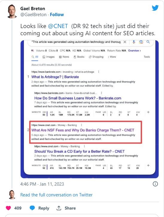 Bài đăng của Gael Breton trên Twitter (Ảnh: Engadget)