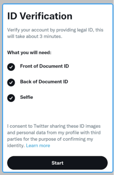 Các bước xác minh tài khoản tích xanh mới của Twitter (Ảnh: Tech Crunch) Các bước xác minh tài khoản tích xanh mới của Twitter (Ảnh: Tech Crunch)