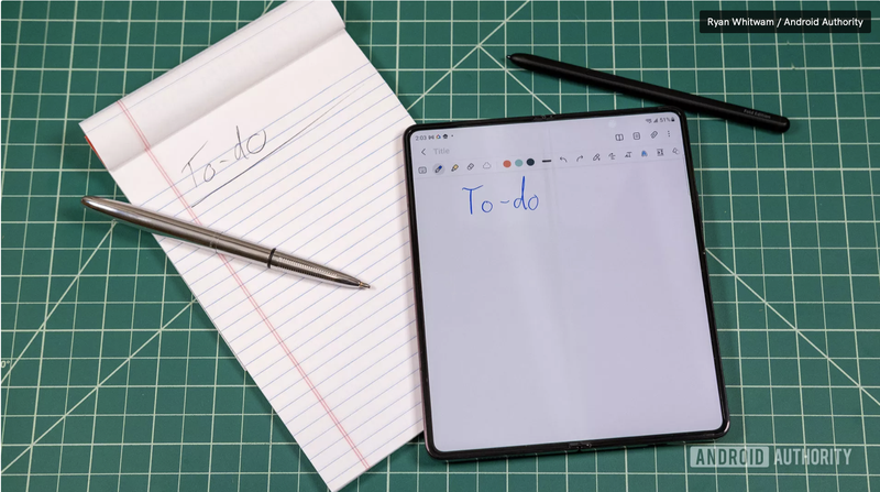 Bút S Pen trên Galaxy Z Fold 5 (Ảnh: Android Authority)