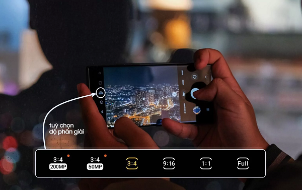 Giảm độ phân giải trên màn hình Galaxy S23 (Ảnh: Viettel Store)