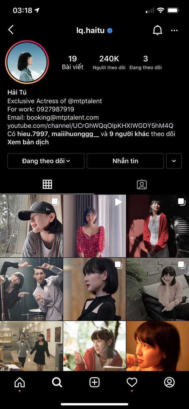 Trang instagram của Hải Tú vẫn còn 240000 người follow