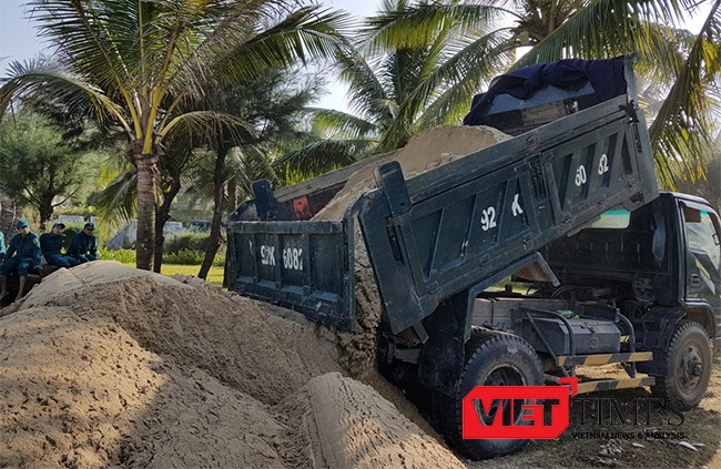 Hội An, Cửa Đại, bãi biển, sạt lở, xâm thực, bao cát, cứu chữa, bao cát, VietTimes