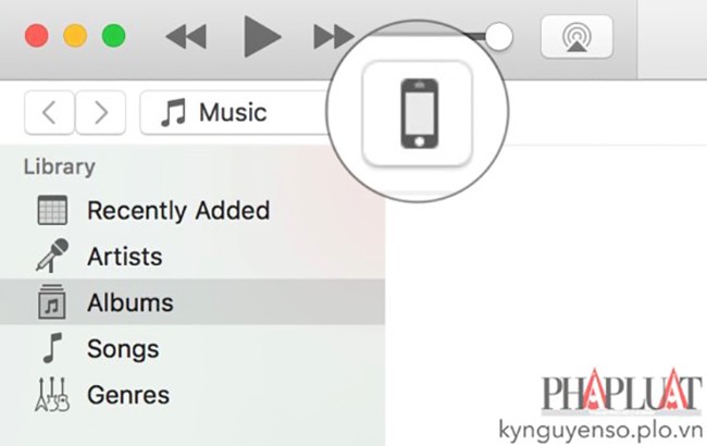 Kết nối iPhone, iPad hoặc iPod Touch vào máy tính thông qua cổng USB.